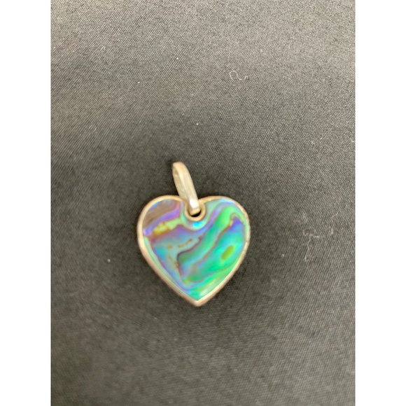 Heart Pendant Abalone 925 Marked - Picture 1 of 4